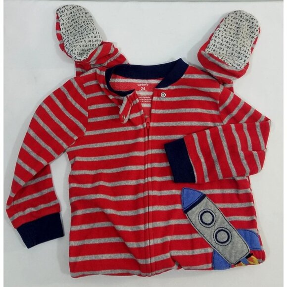 Carters Just One You Footed Pajamas 2T Lot of 3 Moose Red Plaid Sleeper - Picture 8 of 16